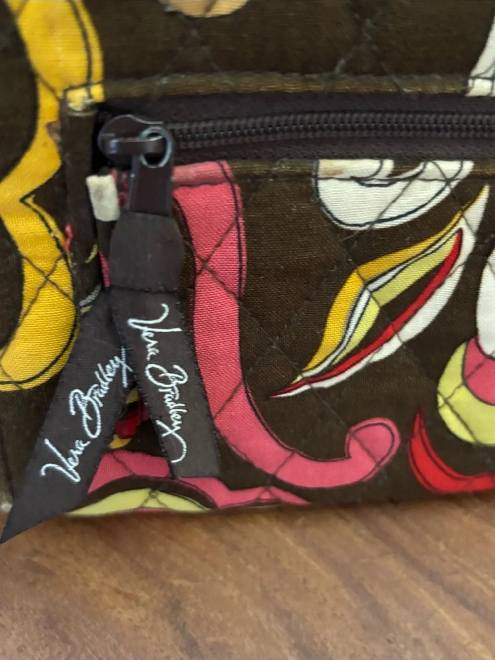 Vera Bradley Puccini Quilted Tote Set in Brown, Red & Yellow Floral